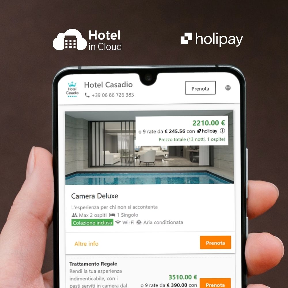 Holipay: pagamento a rate per hotel nel Booking Engine di Hotel in Cloud